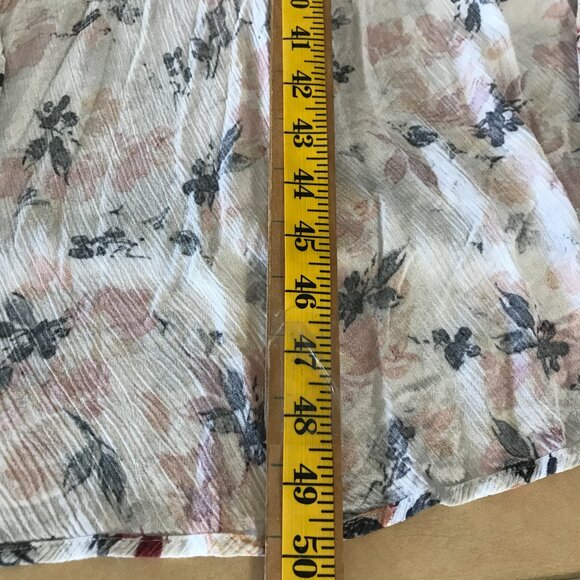 Torrid Maxi Gauze Walk Through Dress Women L Brown Floral Ruffle 90's V Neck - Picture 5 of 11